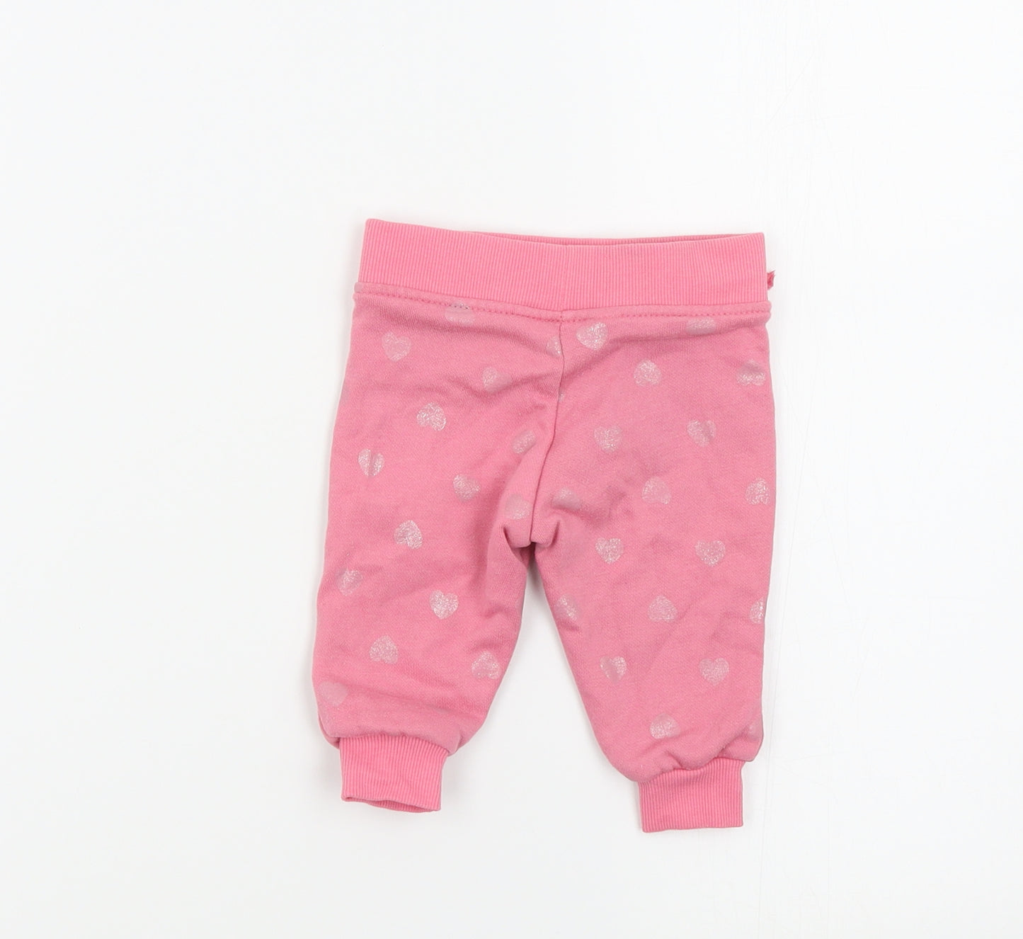 Primark Girls Pink Colourblock  Jogger Trousers Size 0-3 Months