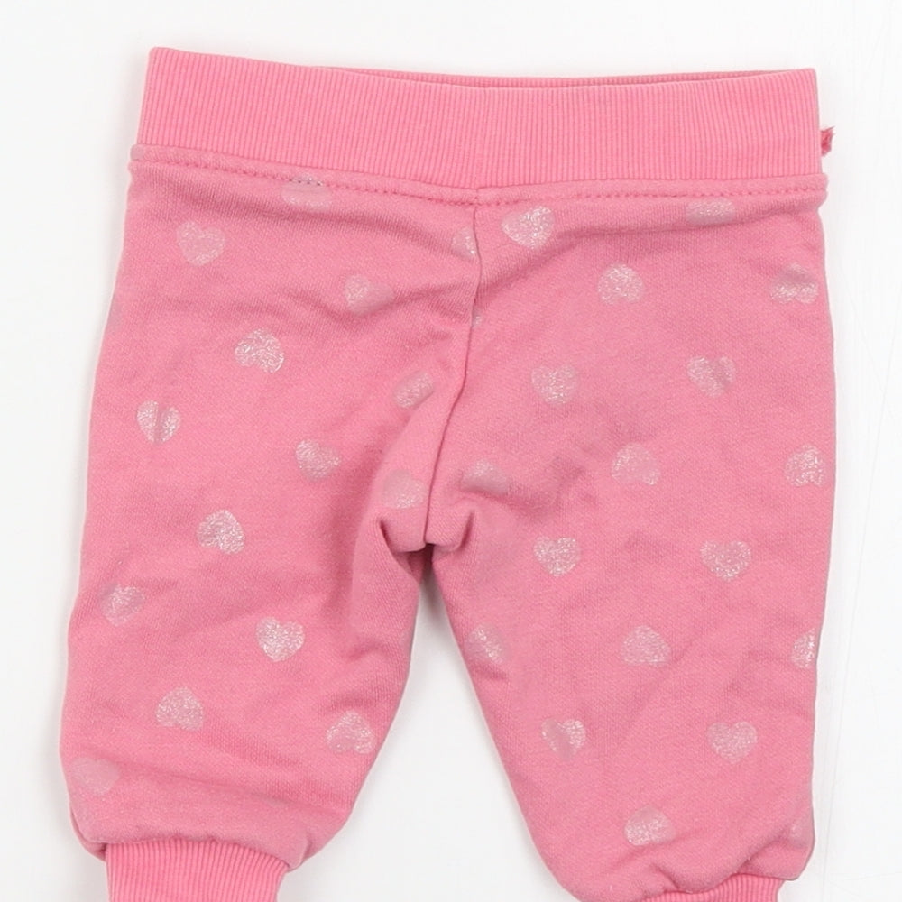 Primark Girls Pink Colourblock  Jogger Trousers Size 0-3 Months