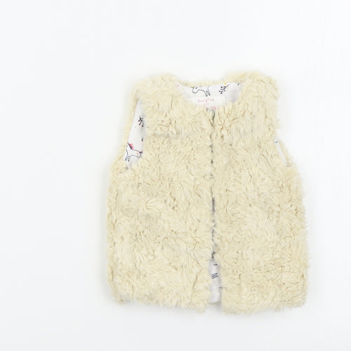 F&F Girls Beige Colourblock  Basic Jacket Waistcoat Size 0-3 Months