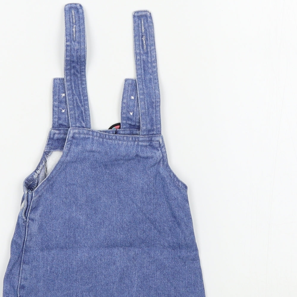 Primark Girls Blue Colourblock  Pinafore/Dungaree Dress  Size 0-3 Months  - disney, minnie mouse