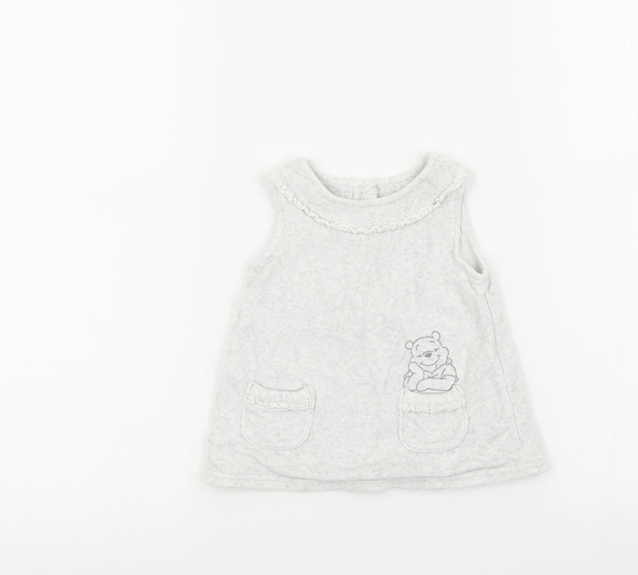 George Girls White Pinafore/Dungaree Dress Size 0-3 Months - Disney Baby Winnie the Pooh