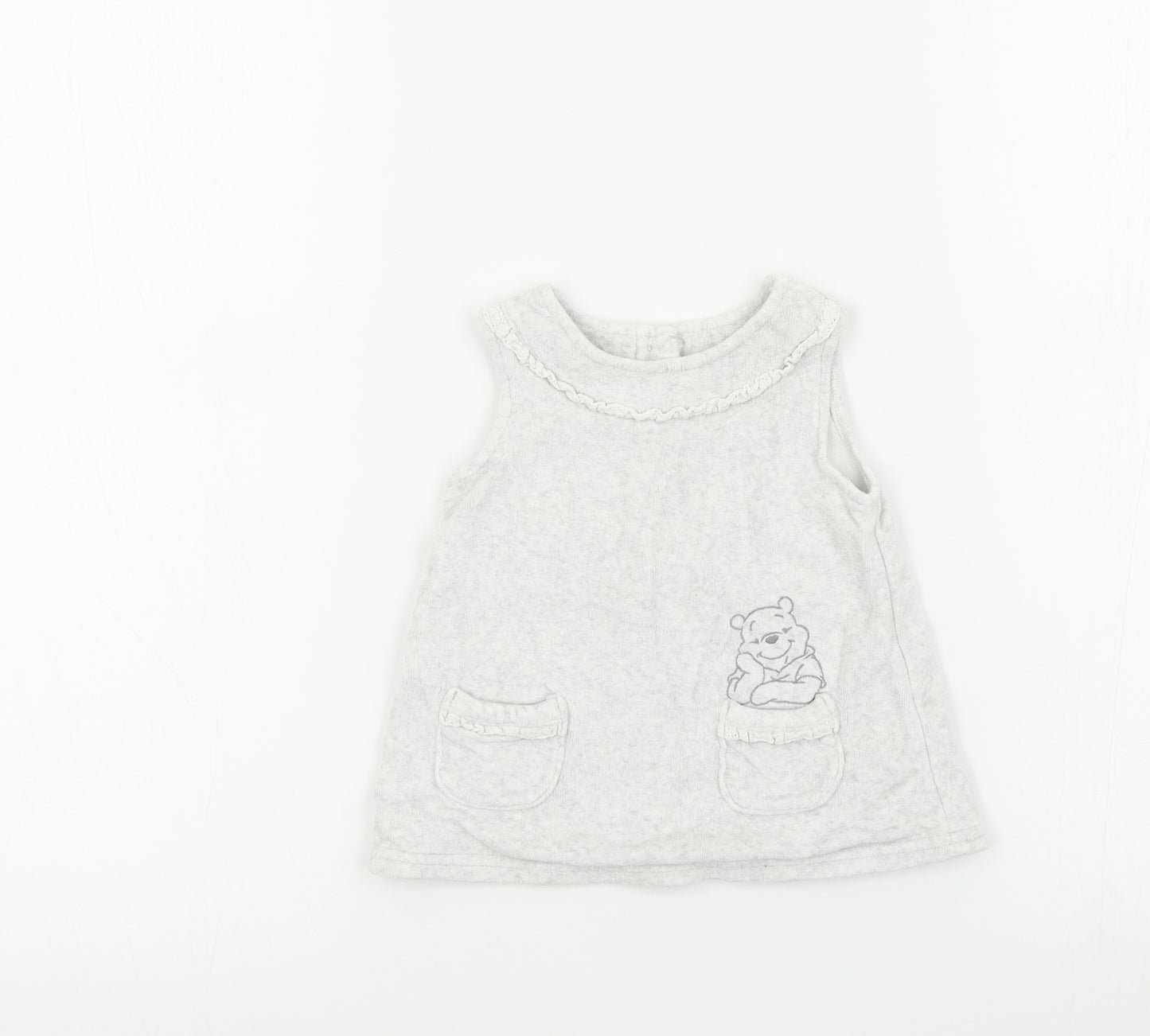 George Girls White   Pinafore/Dungaree Dress  Size 0-3 Months  - Disney Baby Winnie the Pooh