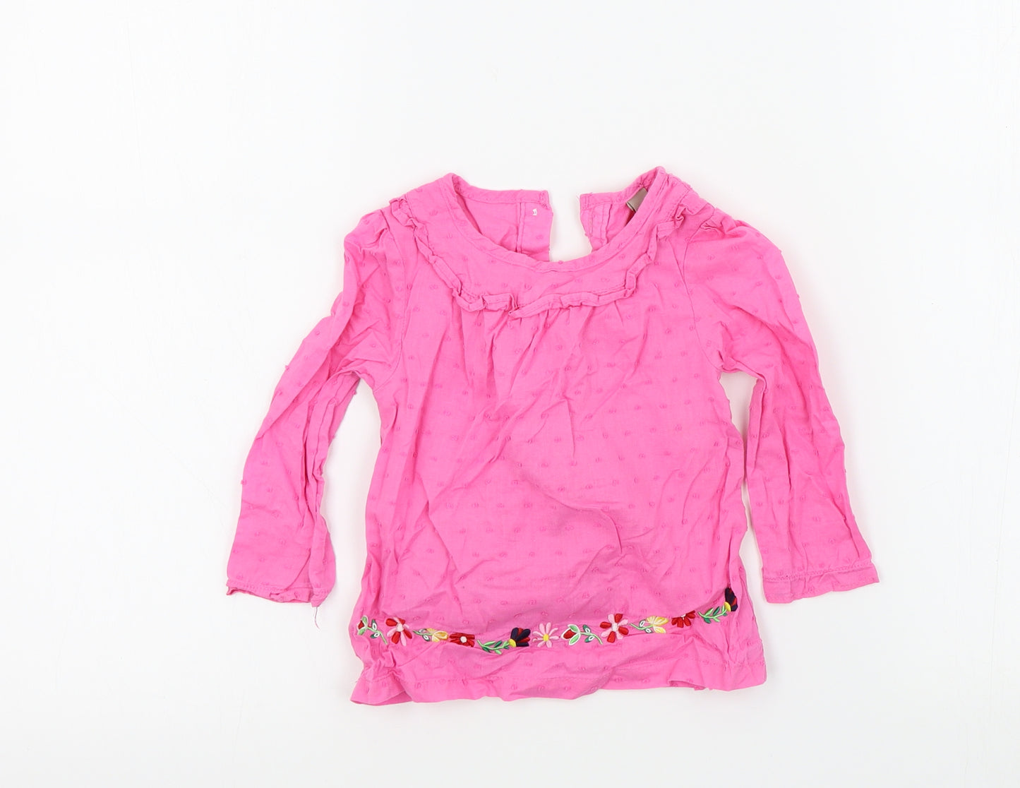TU Girls Pink Colourblock  Basic Blouse Size 36 Months