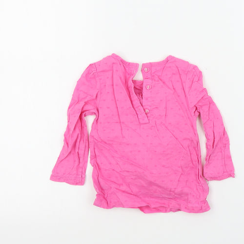 TU Girls Pink Colourblock  Basic Blouse Size 36 Months