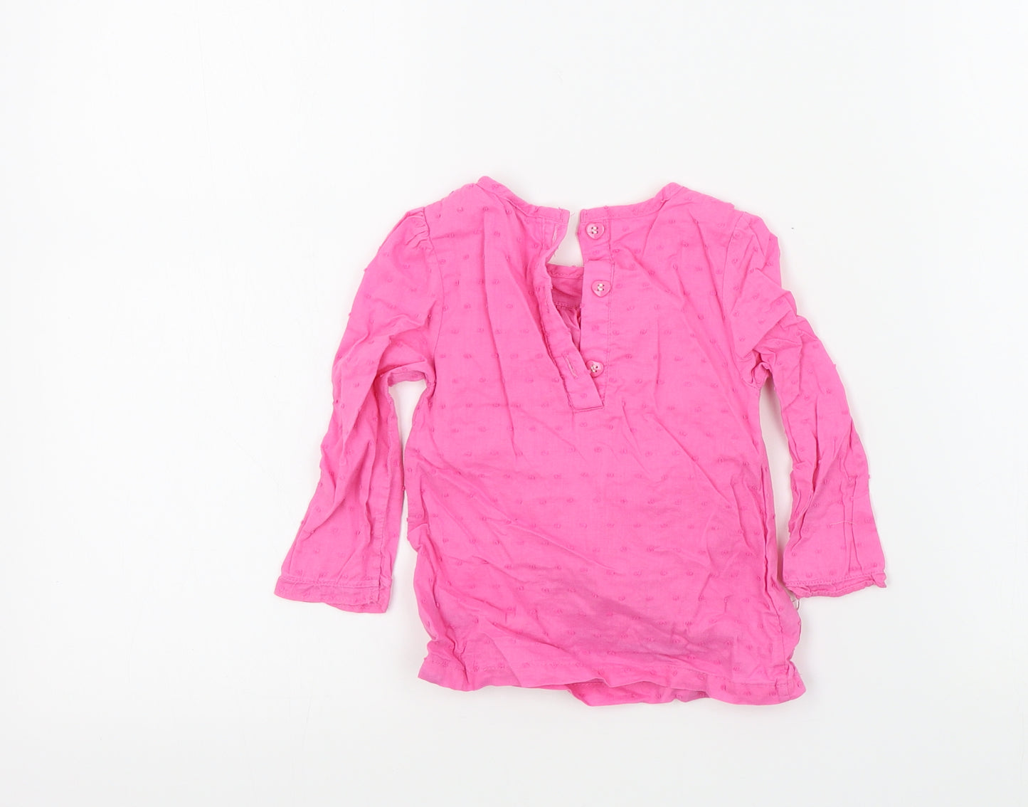 TU Girls Pink Colourblock  Basic Blouse Size 36 Months