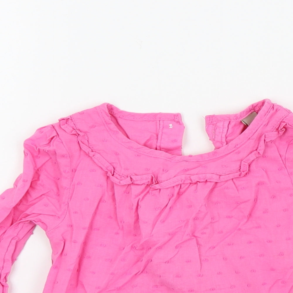 TU Girls Pink Colourblock  Basic Blouse Size 36 Months