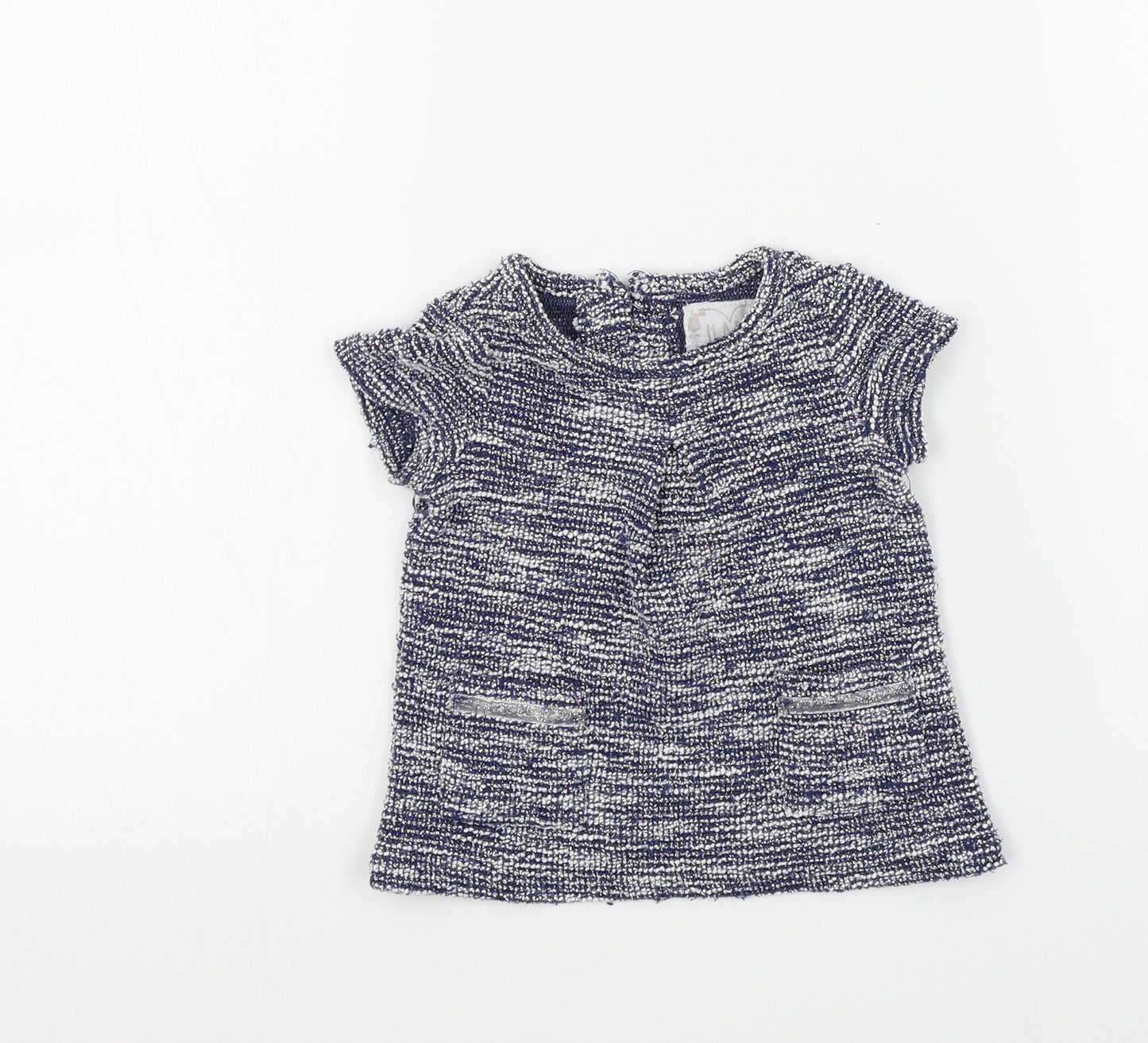 Primark Girls Blue Colourblock  Basic T-Shirt Size 0-3 Months