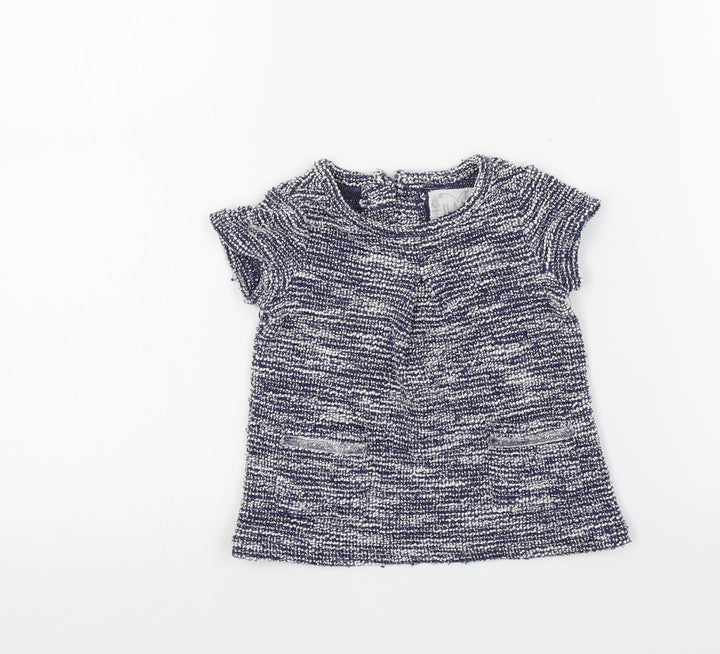 Primark Girls Blue Colourblock  Basic T-Shirt Size 0-3 Months