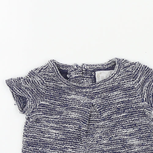 Primark Girls Blue Colourblock  Basic T-Shirt Size 0-3 Months