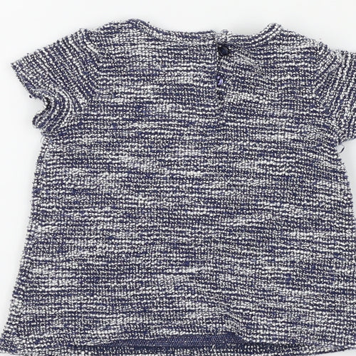 Primark Girls Blue Colourblock  Basic T-Shirt Size 0-3 Months