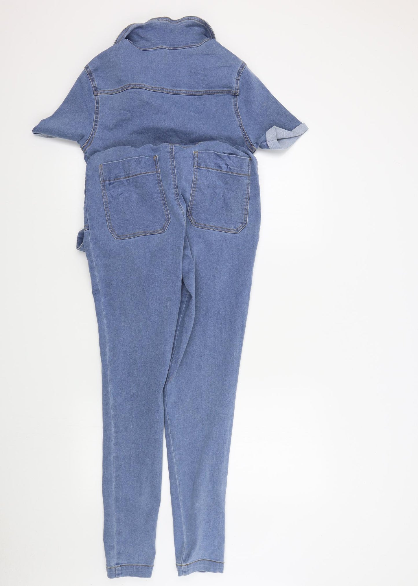 polly Womens Blue Colourblock  Bodysuit One-Piece Size 10 L29 in