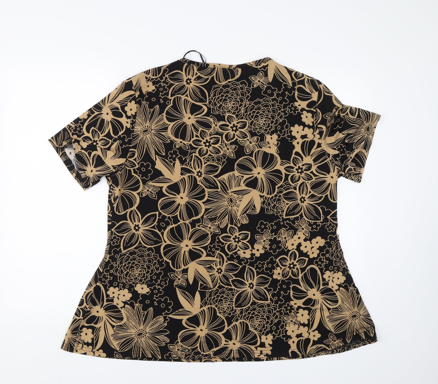 Pure & natural Womens Brown Floral  Basic T-Shirt Size 2XL