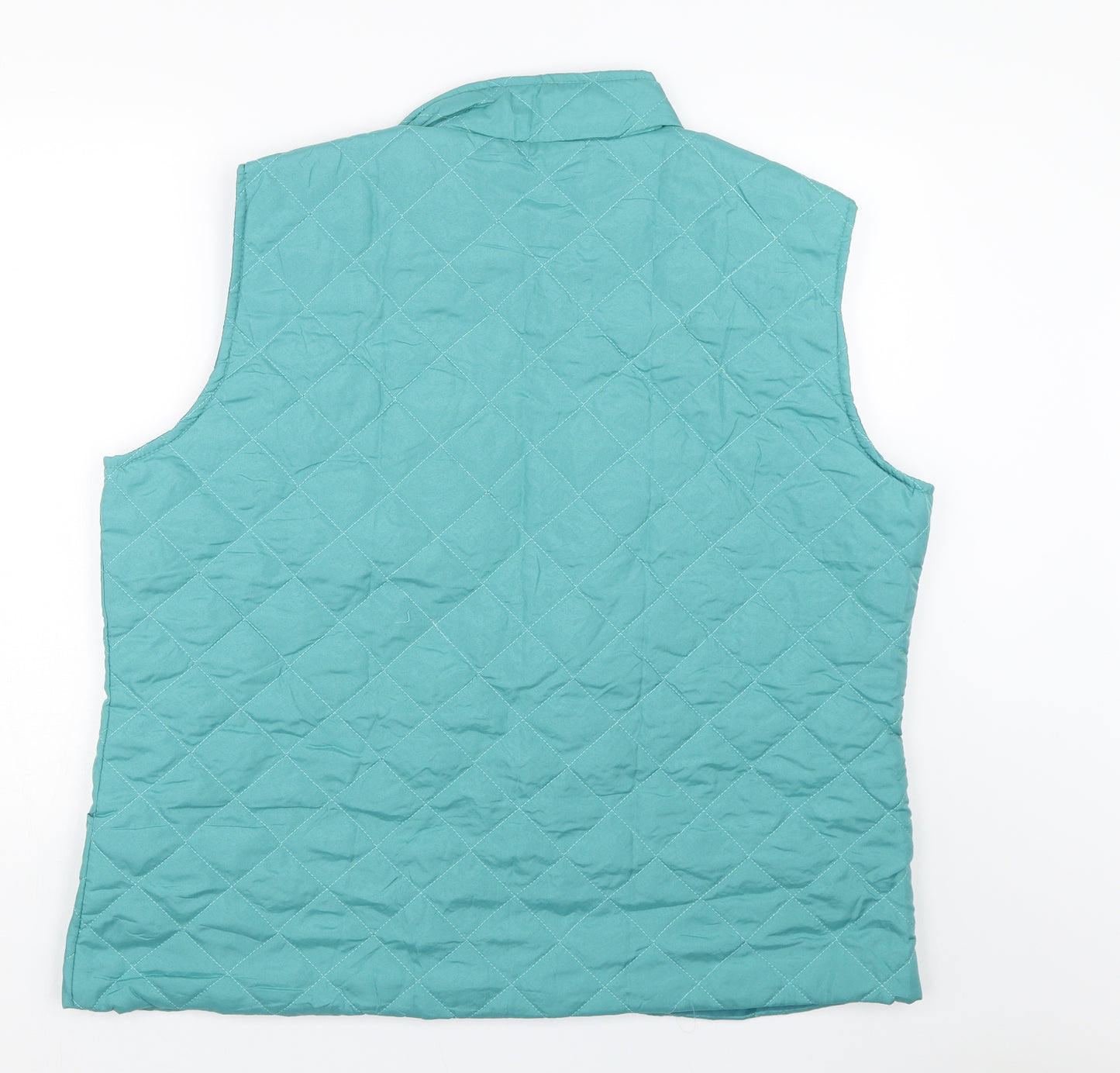 Anne De Lancay Womens Blue Argyle/Diamond  Gilet Coat Size 2XL