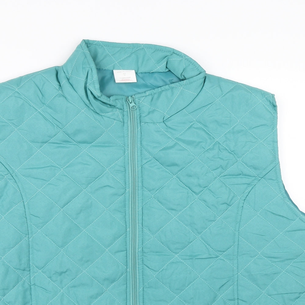Anne De Lancay Womens Blue Argyle/Diamond  Gilet Coat Size 2XL