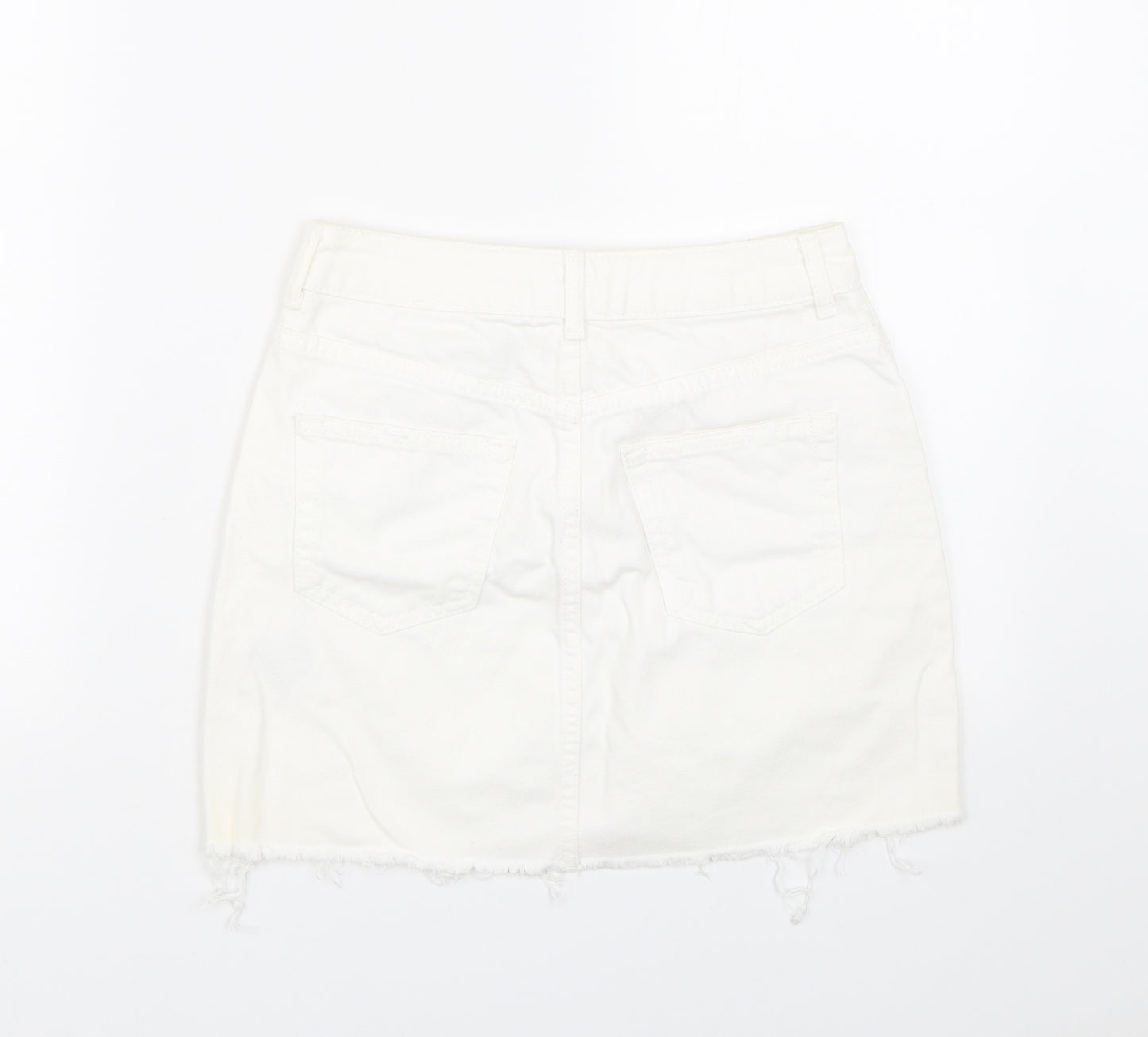 Topshop Womens White  Denim Bandage Skirt Size 6