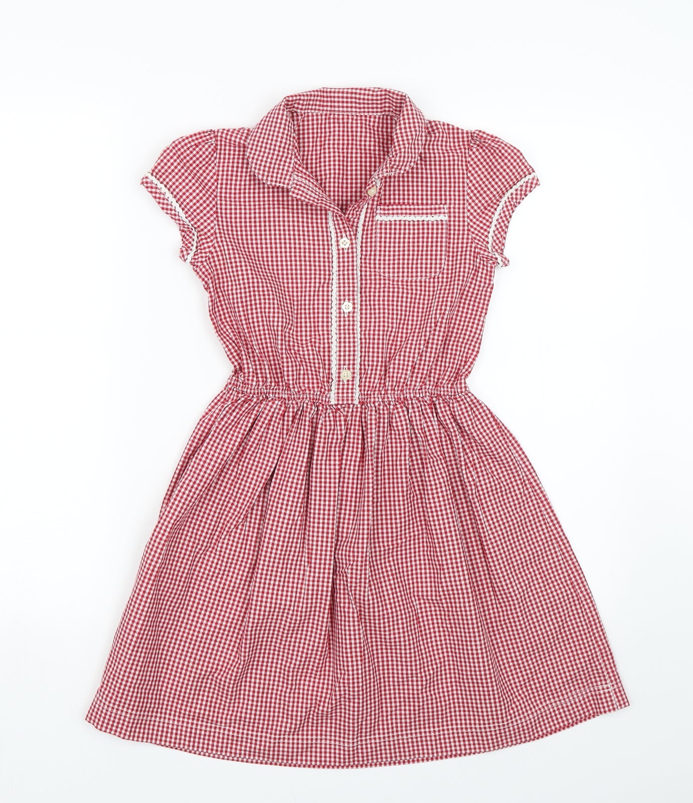 Matalan Girls Red Check  Shirt Dress  Size 9 Years  - School Dress
