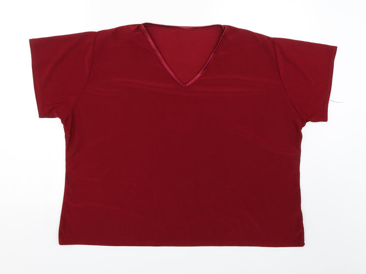 Preworn Womens Red   Basic T-Shirt Size XL