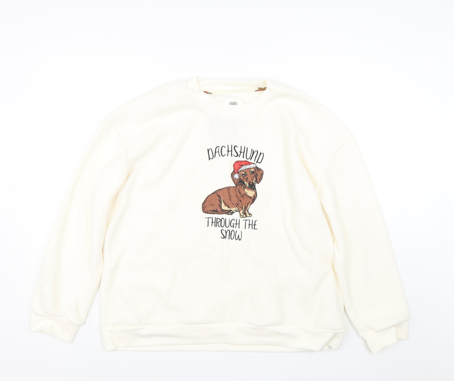 Chelsea Peers Womens Beige   Pullover Sweatshirt Size XL  - Christmas