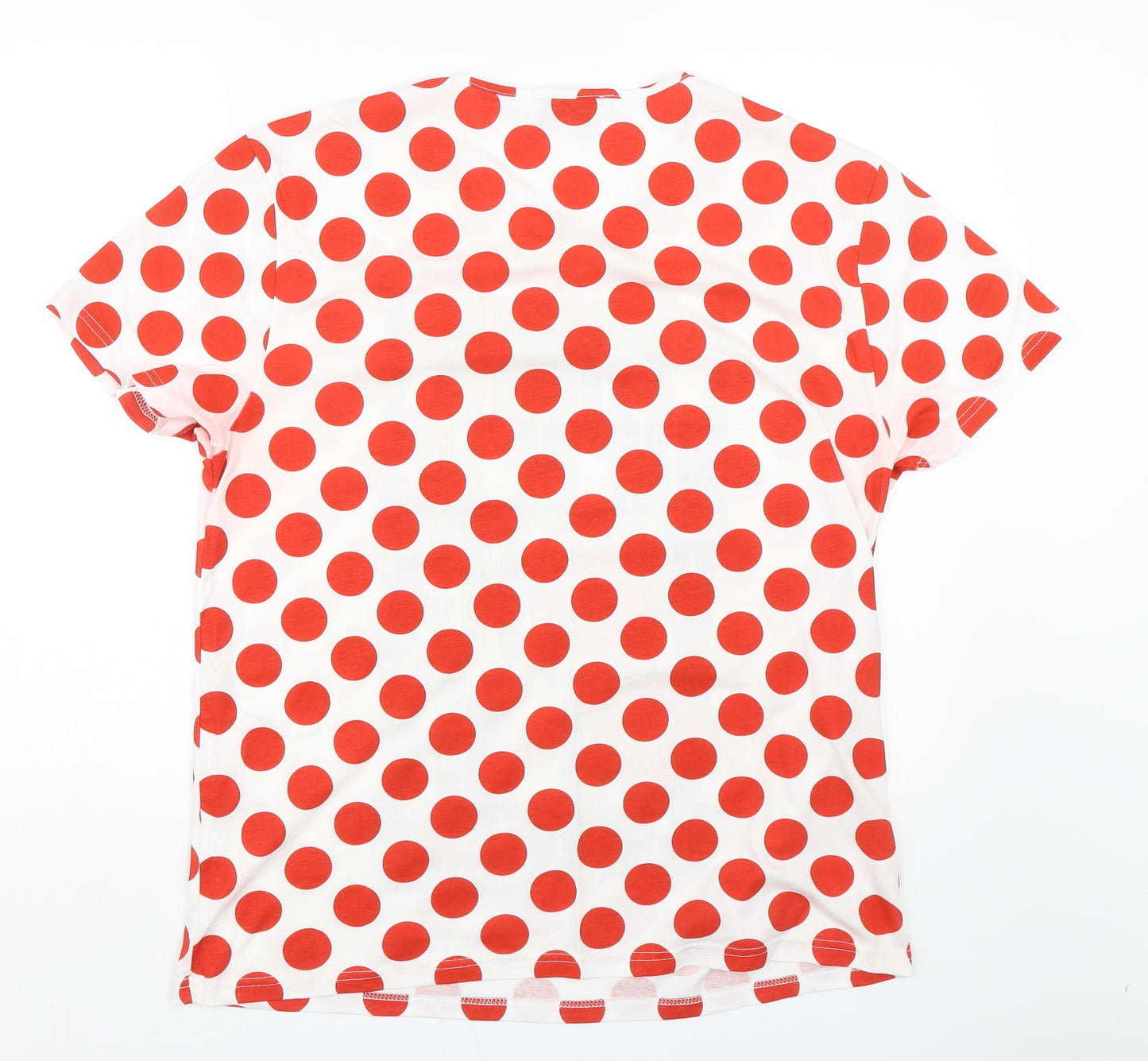 Comic Relief Womens Red Polka Dot  Basic T-Shirt Size L