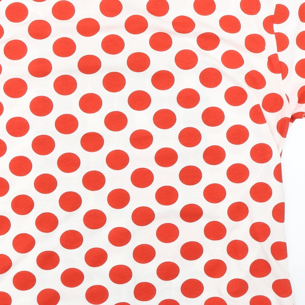 Comic Relief Womens Red Polka Dot  Basic T-Shirt Size L