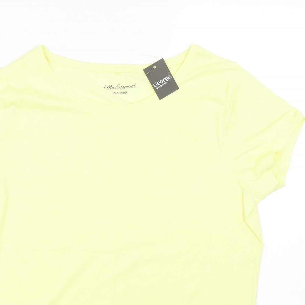George Womens Yellow   Basic T-Shirt Size 16