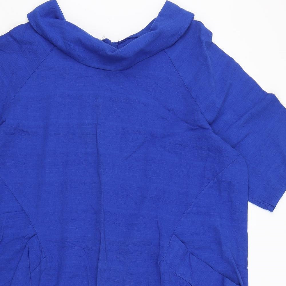 Glossy Womens Blue   Basic T-Shirt Size XL