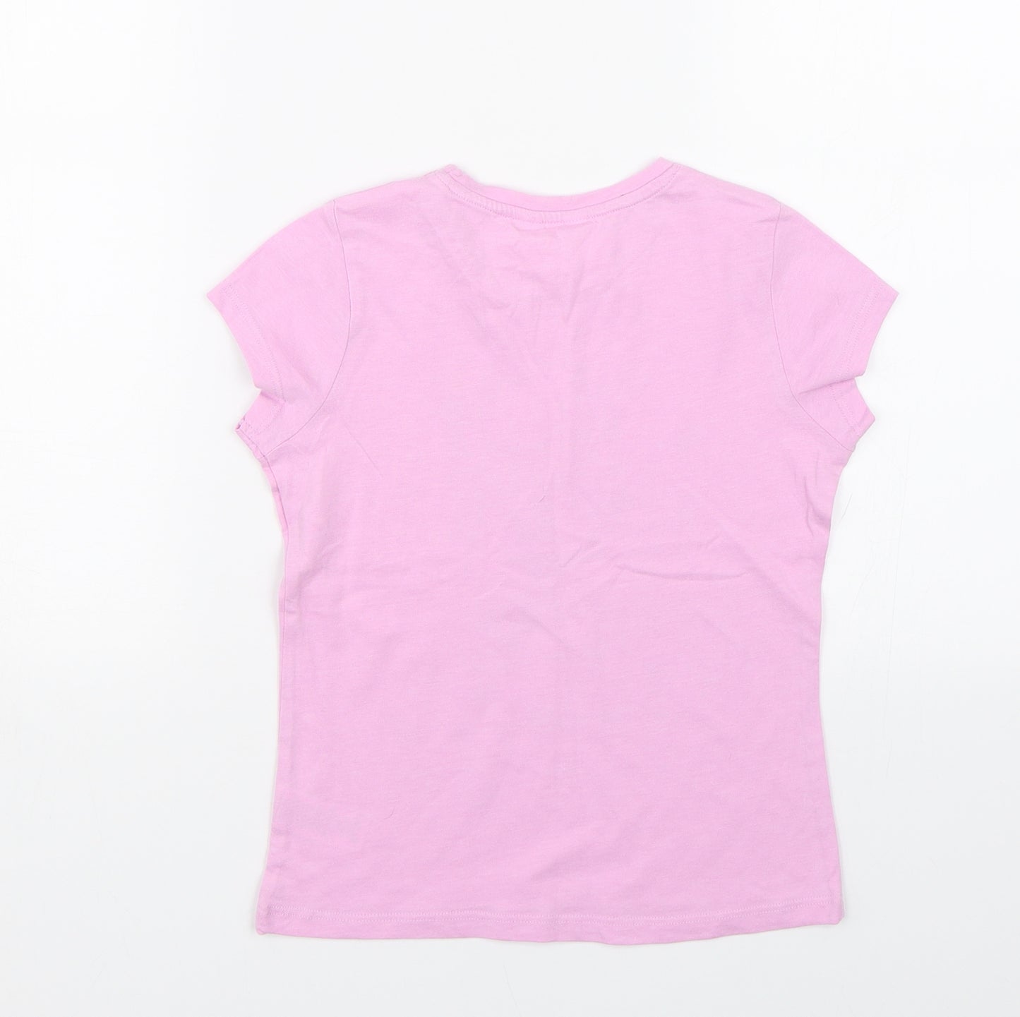 M&Co Girls Purple   Basic T-Shirt Size 7-8 Years