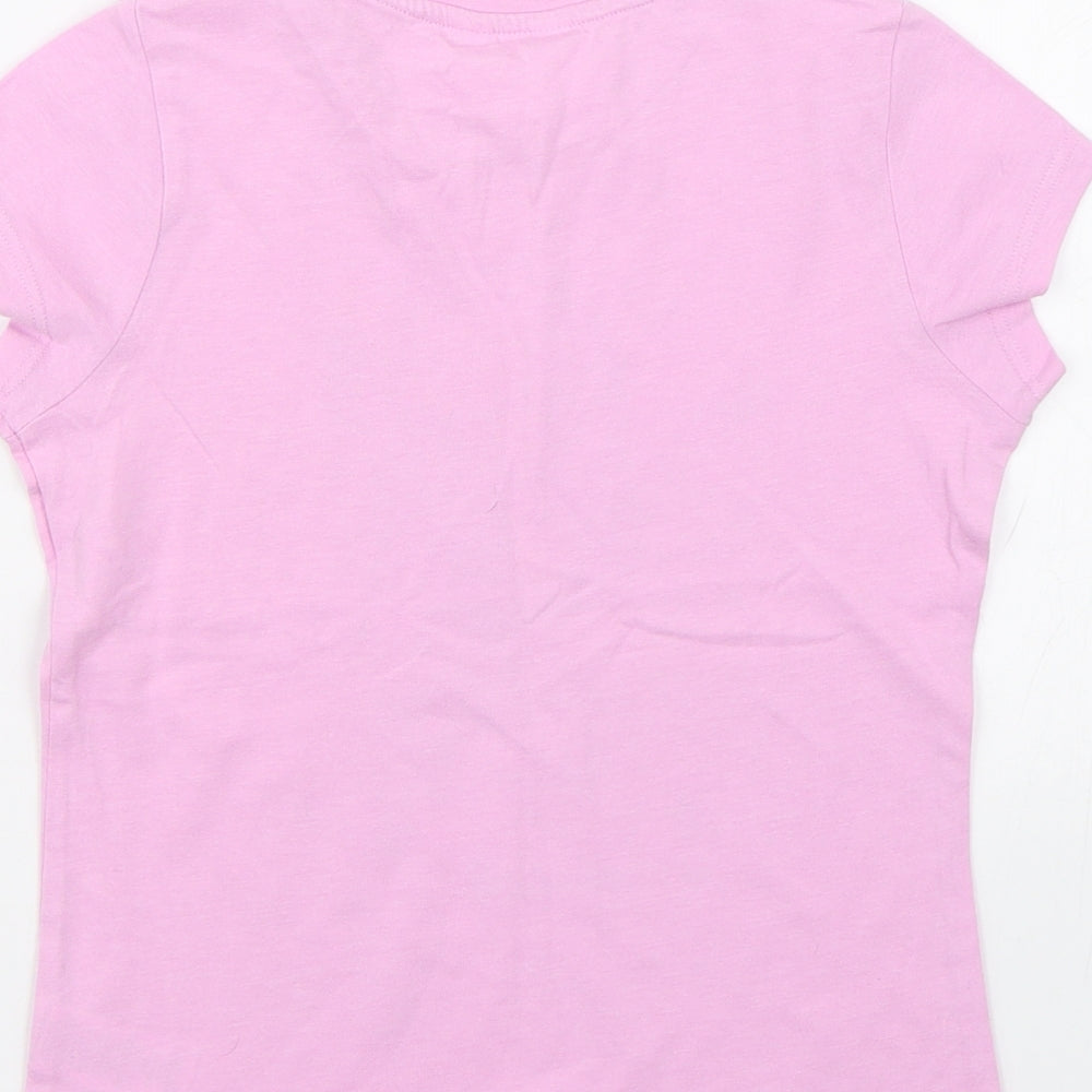 M&Co Girls Purple   Basic T-Shirt Size 7-8 Years