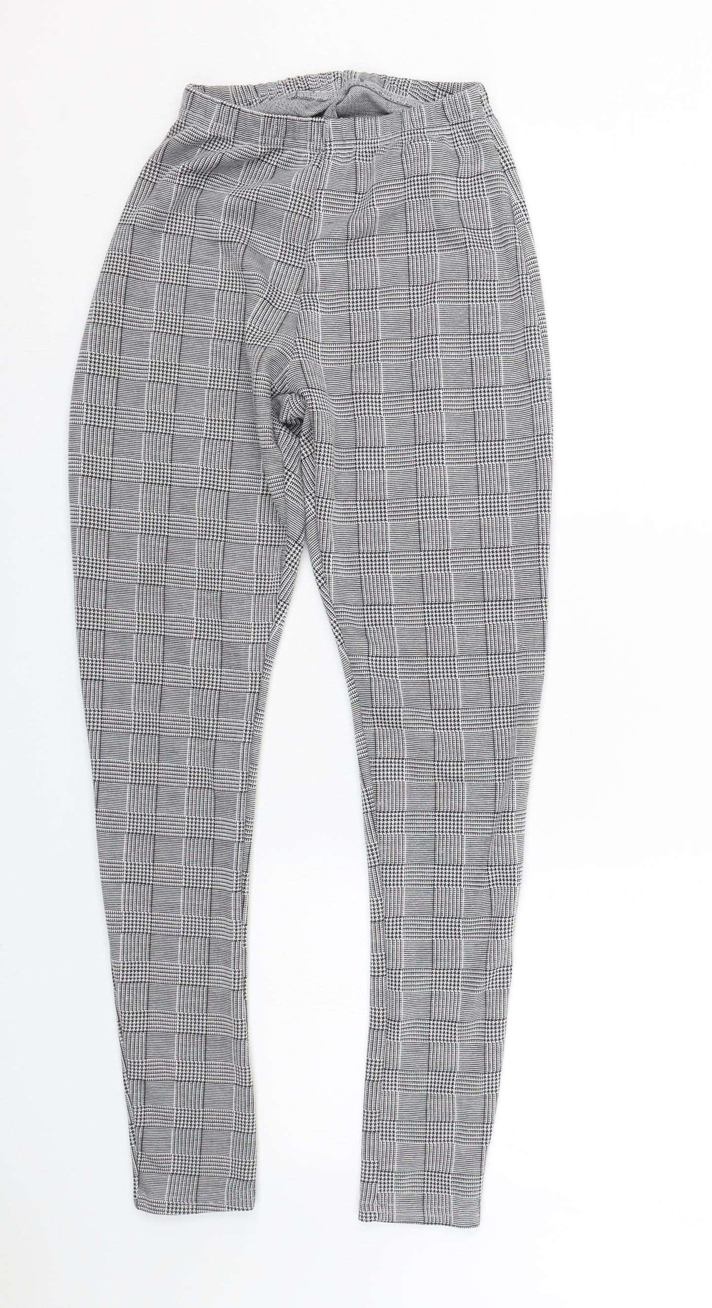 Peacocks Womens Black Houndstooth  Capri Leggings Size 10 L26.5 in