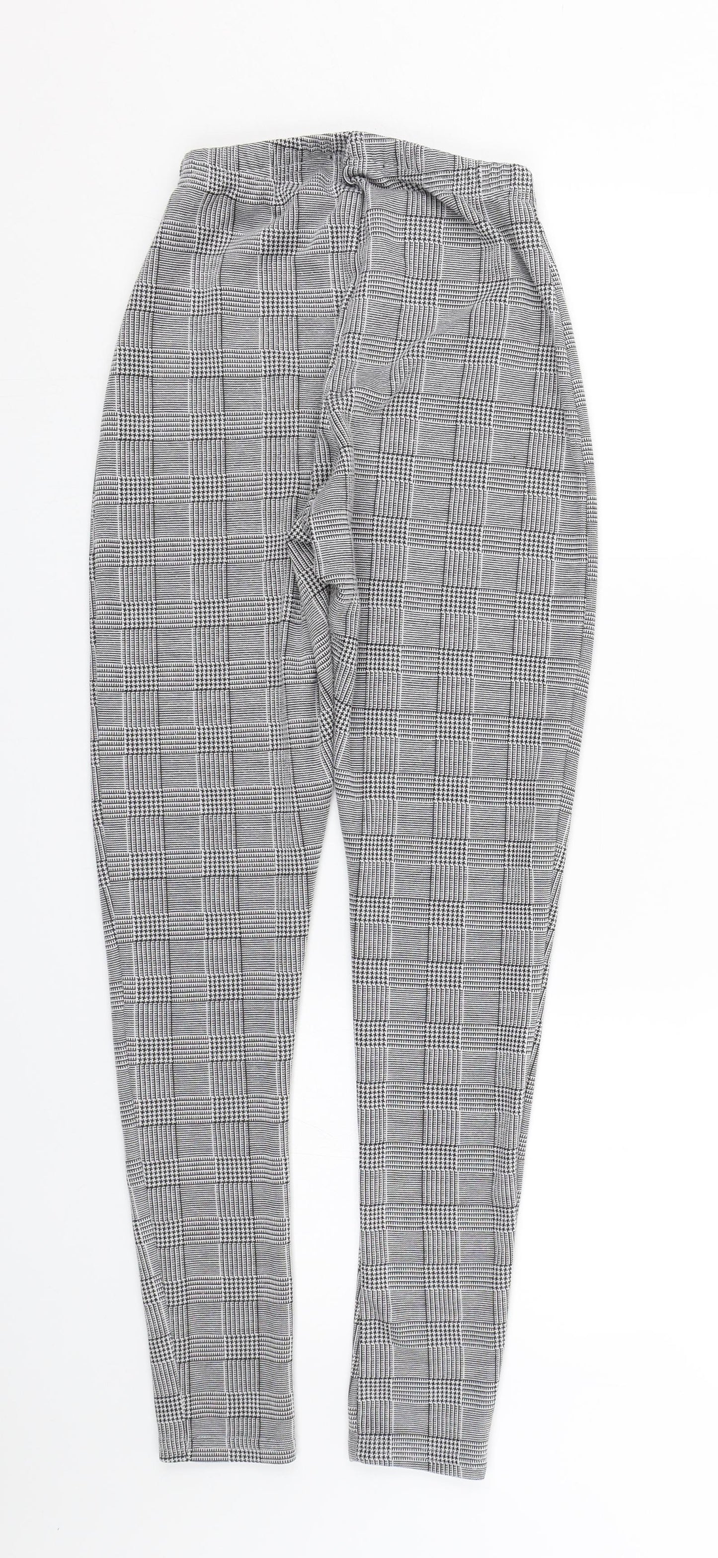 Peacocks Womens Black Houndstooth  Capri Leggings Size 10 L26.5 in