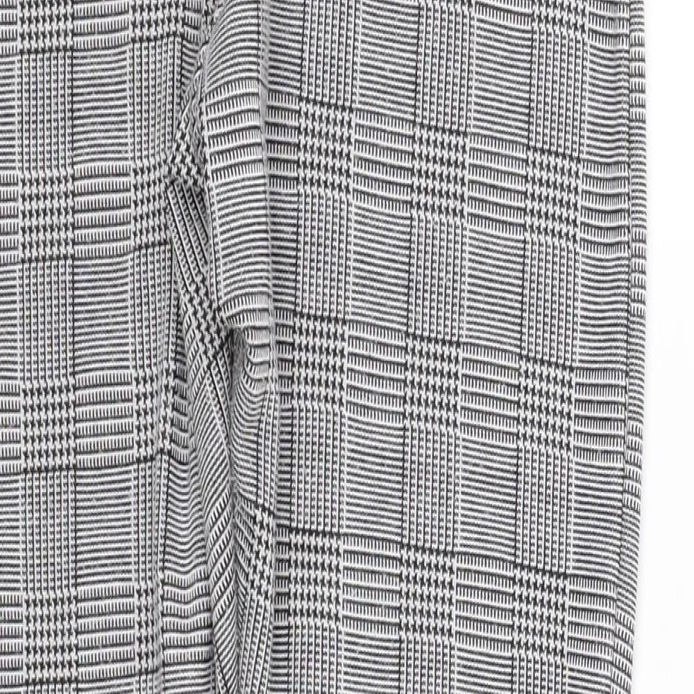 Peacocks Womens Black Houndstooth  Capri Leggings Size 10 L26.5 in