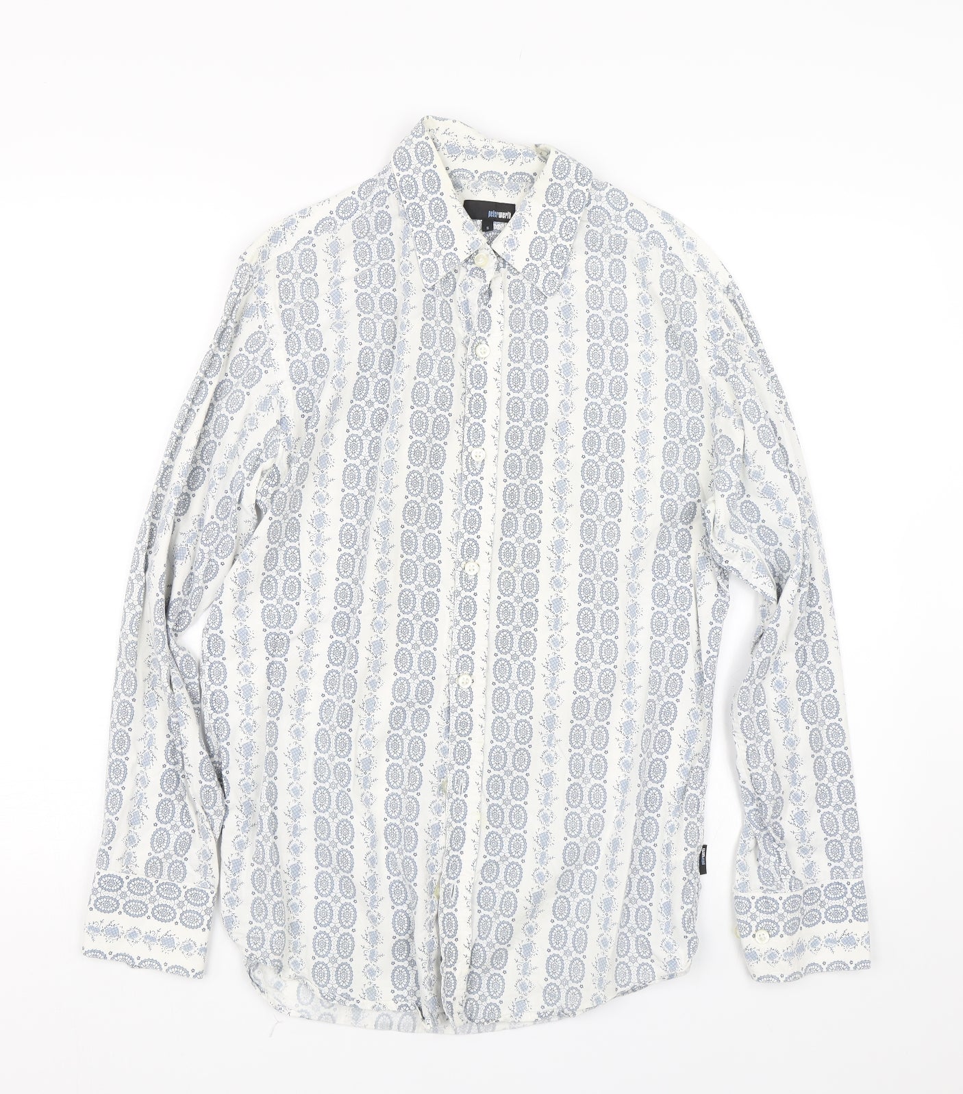 Peter Werth Mens Blue Paisley   Button-Up Size S