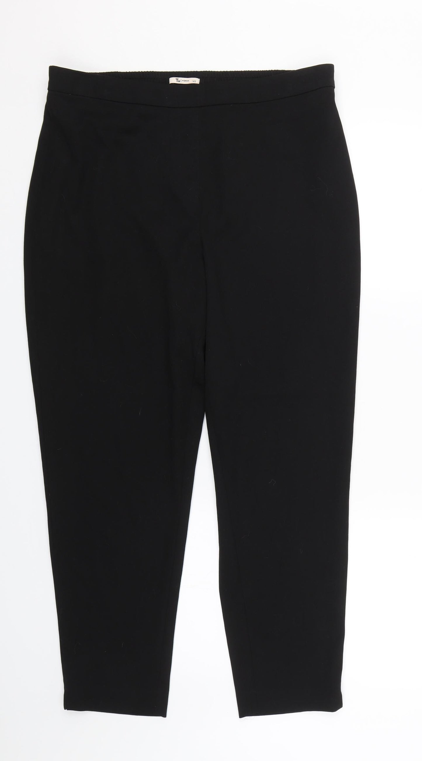 TU Womens Black   Carrot Trousers Size 14 L23.5 in