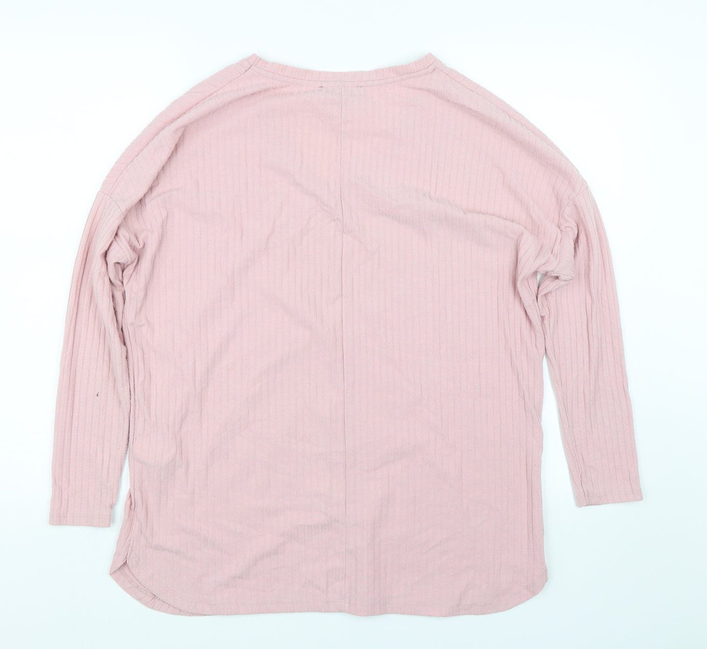 New Look Womens Pink Striped  Basic T-Shirt Size 8