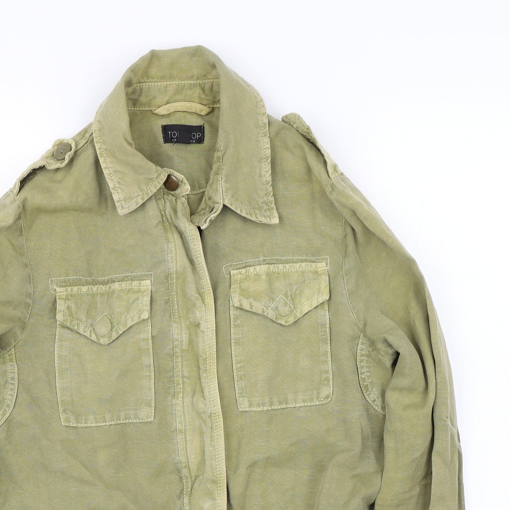 Topshop Womens Green   Jacket  Size 8