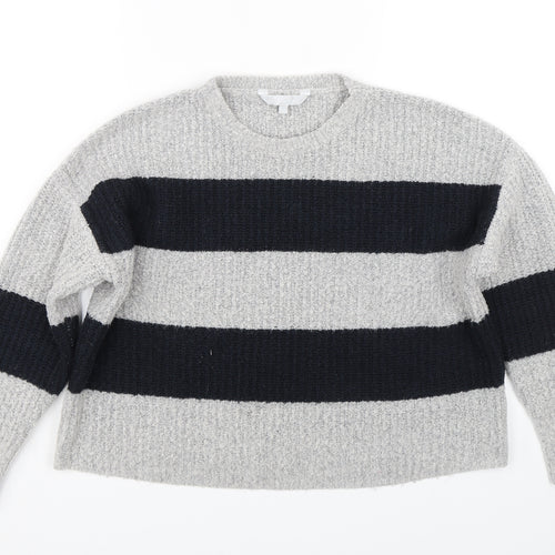 Red Herring Womens Grey Striped  Pullover Jumper Size 14