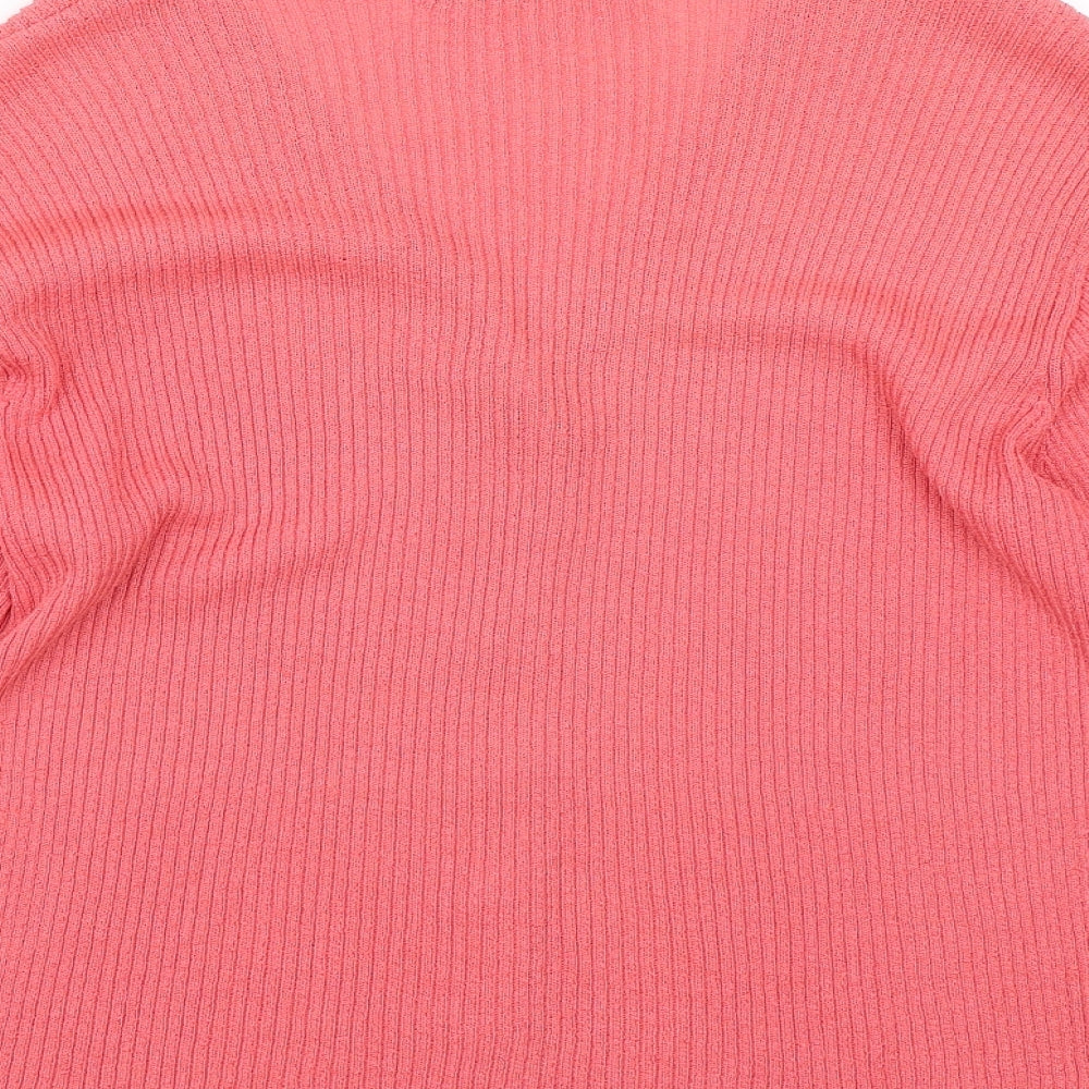 AMARANTO Womens Pink Striped  Cardigan Jumper Size S