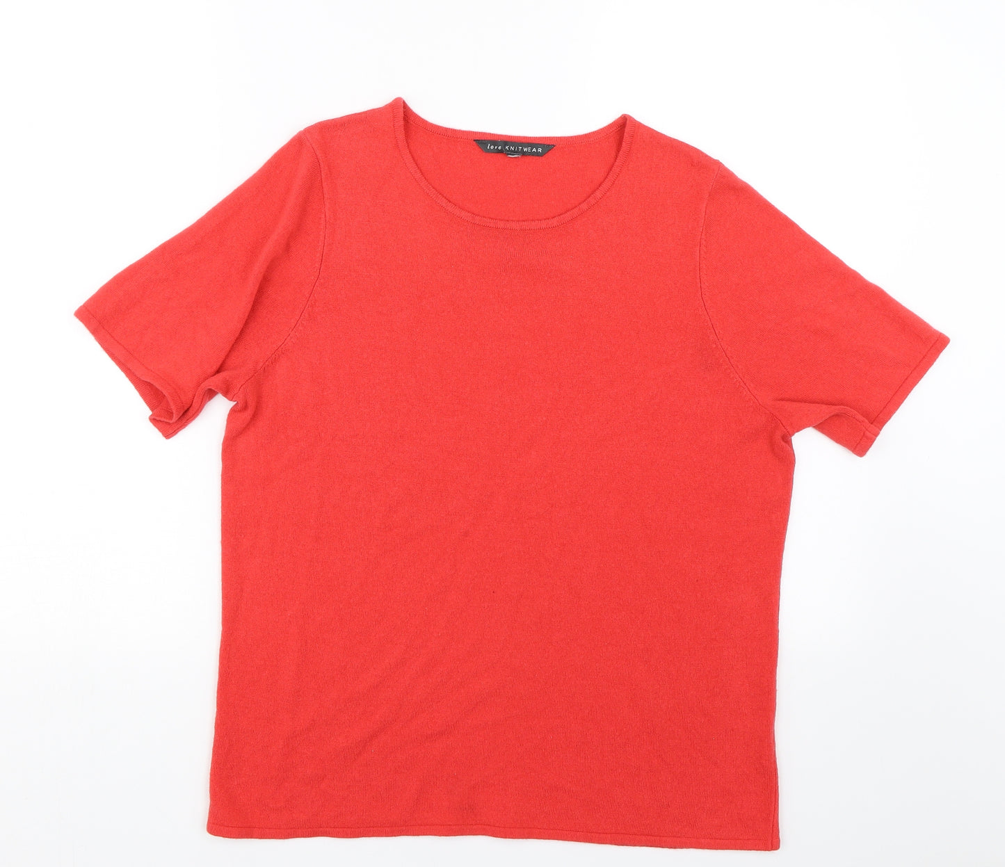 Love knitwear Womens Red   Basic T-Shirt Size 10