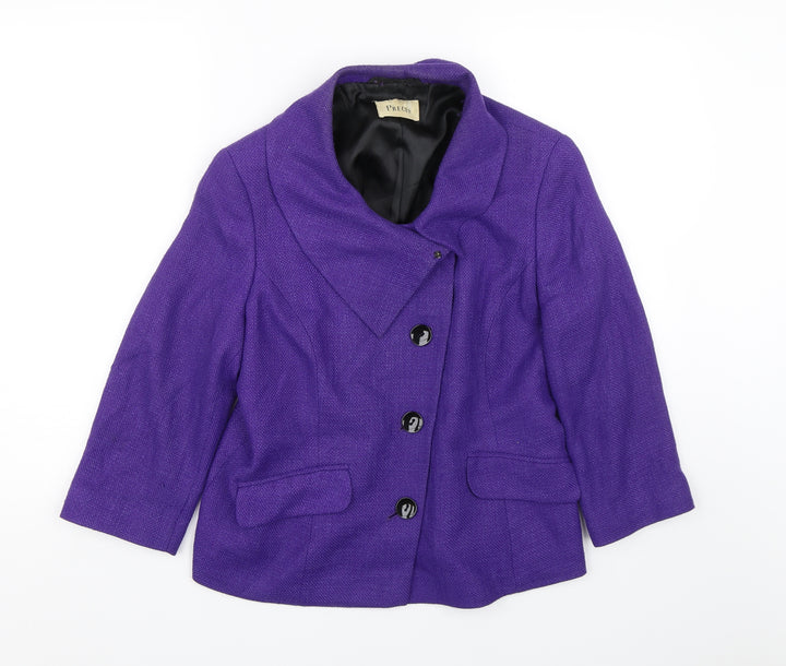 Precis Womens Purple Jacket Coat Size 12