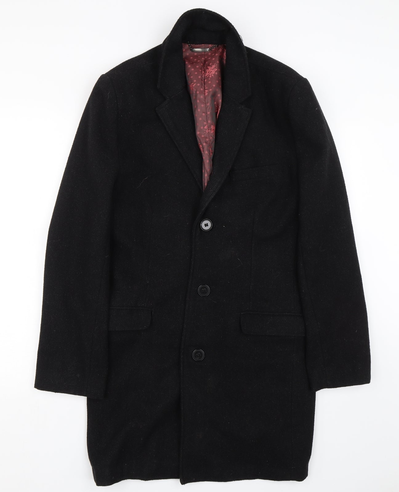 Cedar Wood State Mens Black   Trench Coat Coat Size M