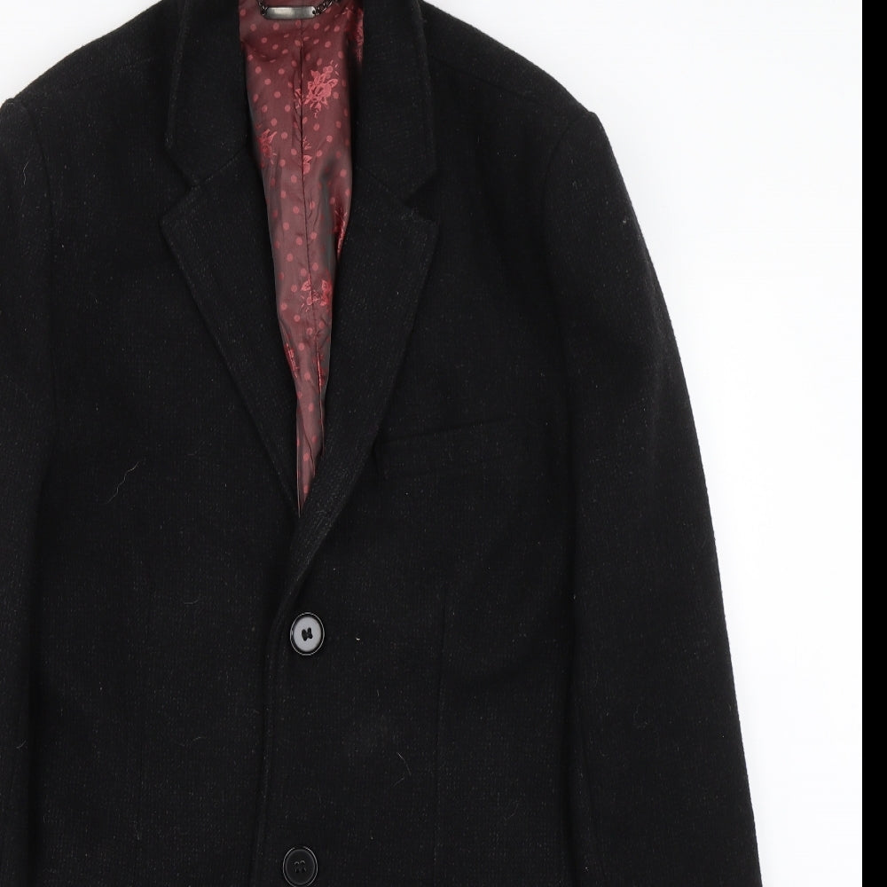Cedar Wood State Mens Black   Trench Coat Coat Size M