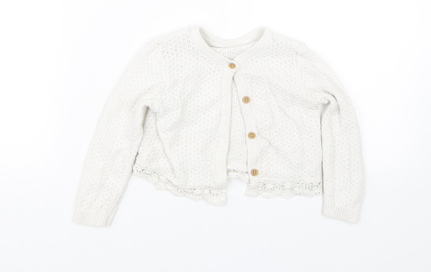 George Girls White   Cardigan Jumper Size 18-24 Months