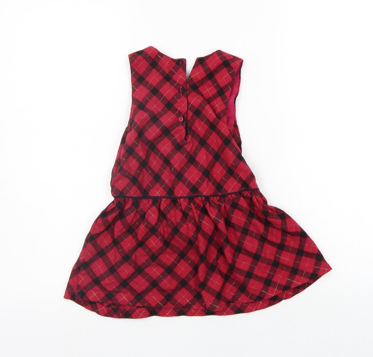 Matalan Girls Red Check  A-Line  Size 2-3 Years