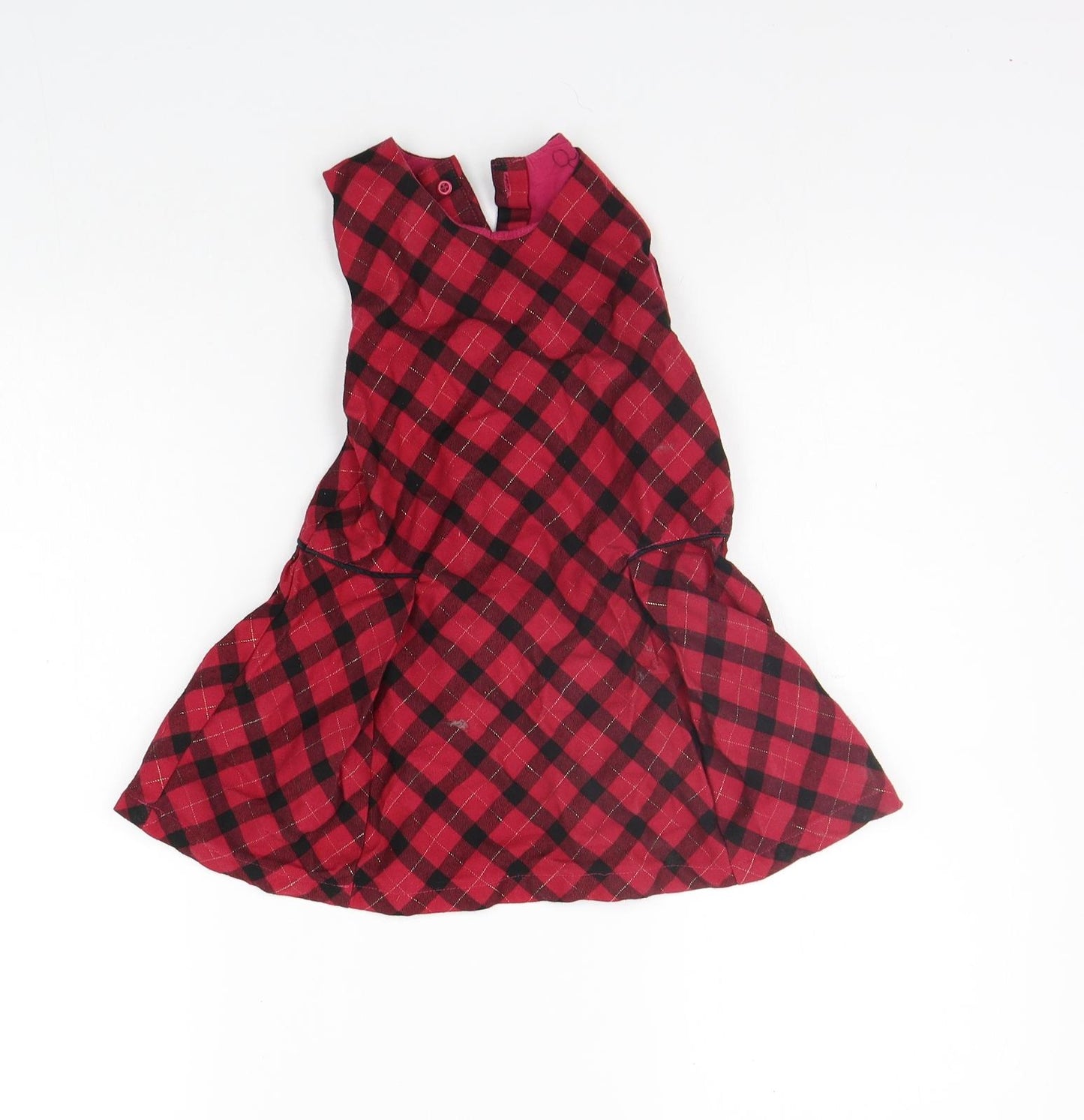 Matalan Girls Red Check  A-Line  Size 2-3 Years