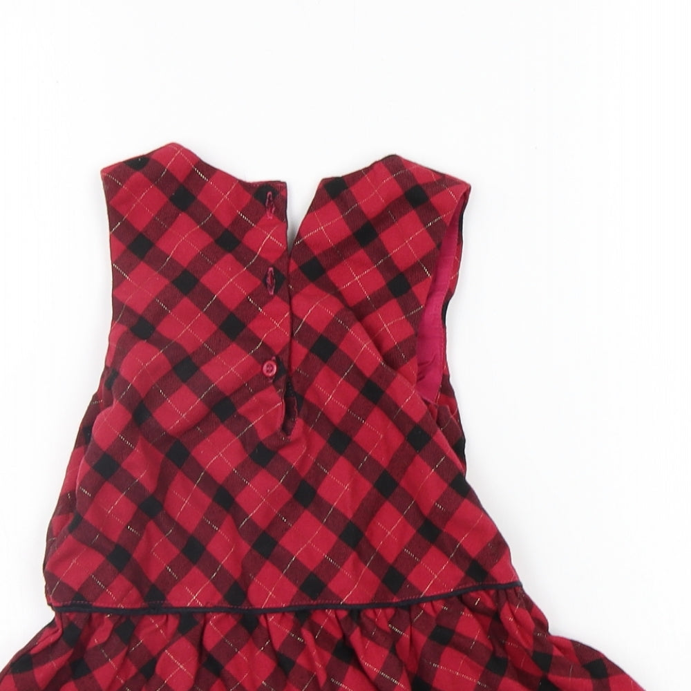 Matalan Girls Red Check  A-Line  Size 2-3 Years