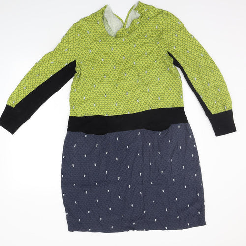 Foil Womens Yellow Geometric  A-Line  Size 12