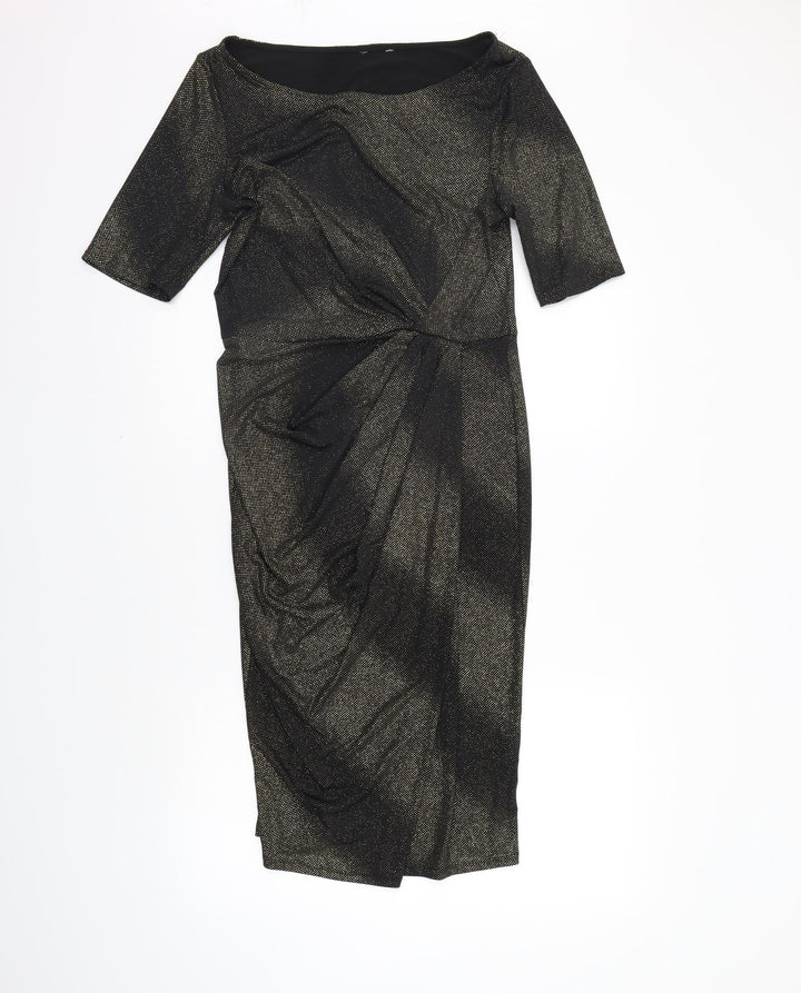 M&Co Womens Gold A-Line Size 12