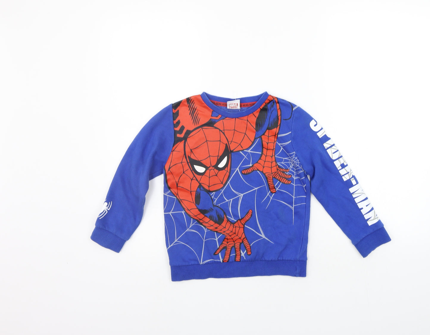 Primark Boys Blue   Pullover Jumper Size 5-6 Years  - SPIDERMAN