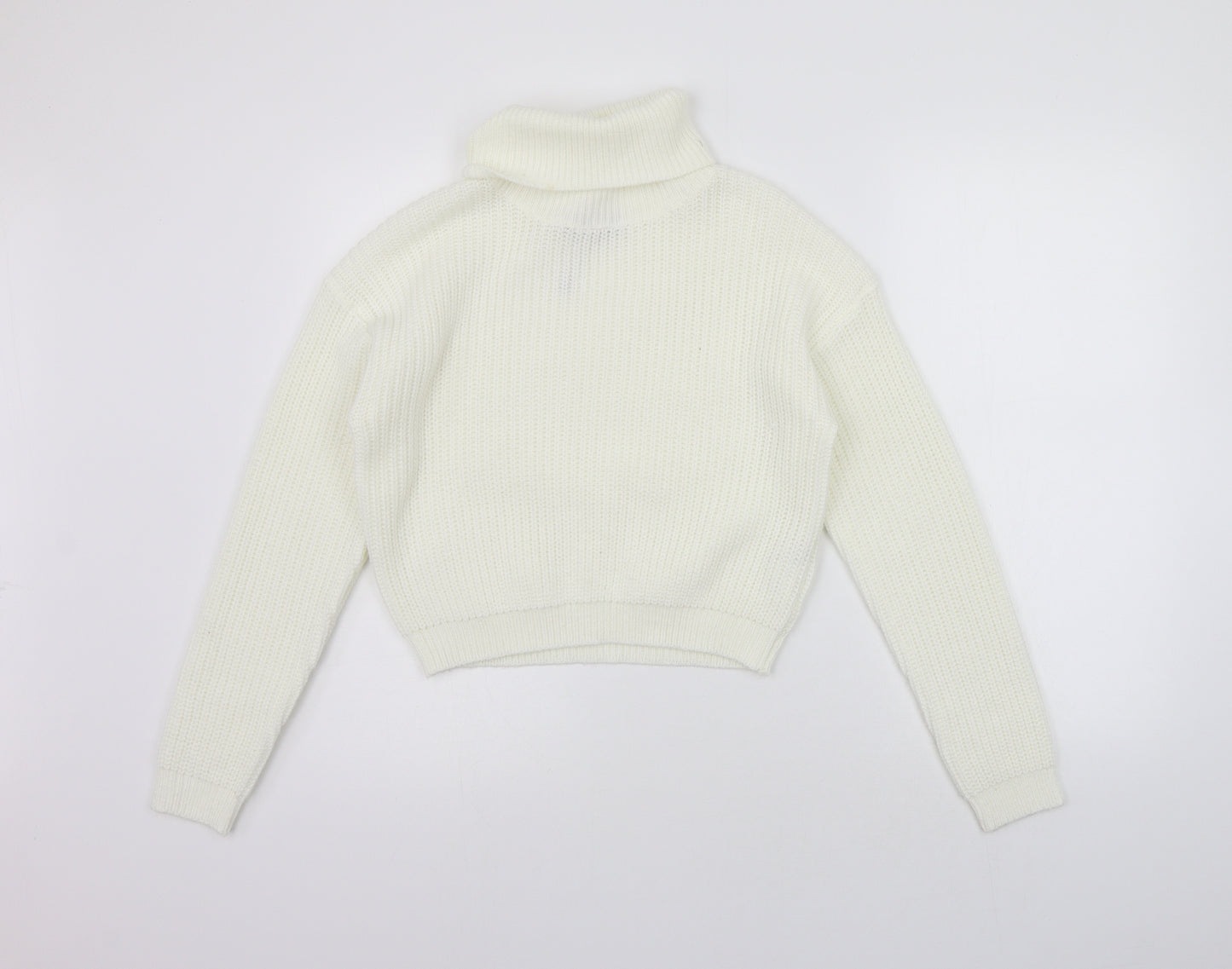 Boohoo Womens White   Pullover Jumper Size M