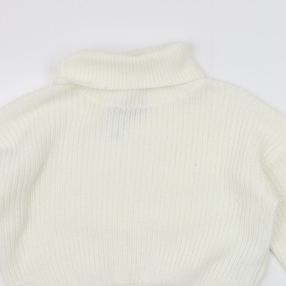 Boohoo Womens White   Pullover Jumper Size M